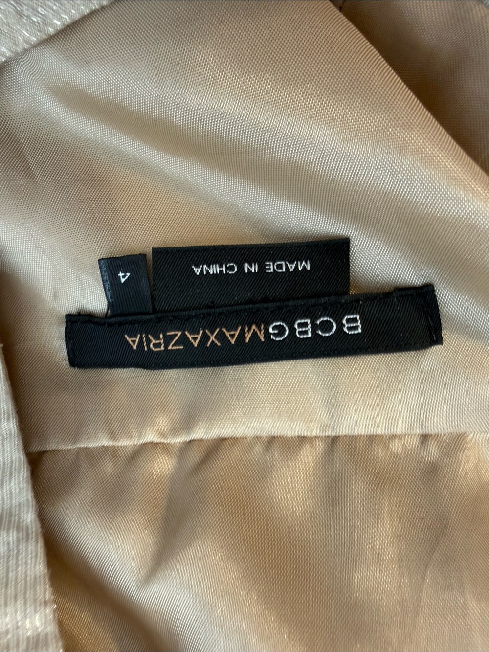BCBGMaxAzria Gold V-Neck Ruched Waist Cocktail Dress - Picture 8 of 9
